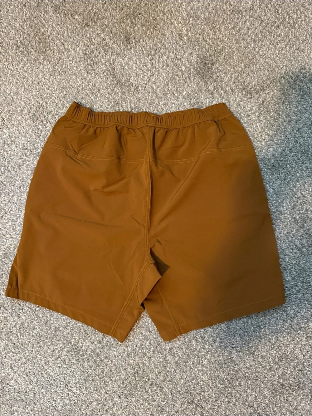 Men's Performance Athletic Shorts - Rust Brown - Picture 3 of 3